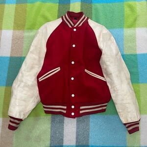 Vintage 1960s Butwin Varsity Red White Jacket